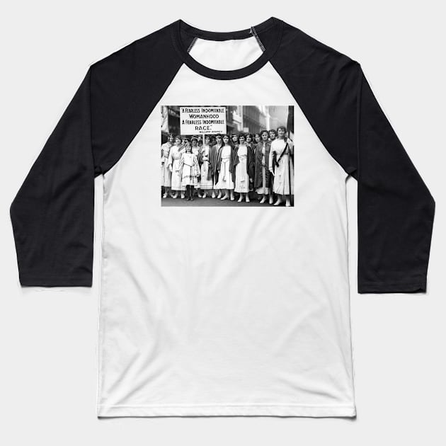 A Fearless Womenhood Vintage Photo Design Baseball T-Shirt by PaperMoonGifts